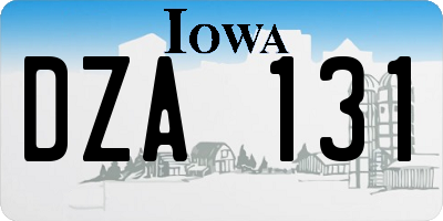 IA license plate DZA131
