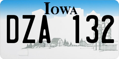 IA license plate DZA132
