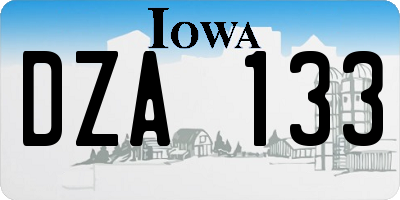 IA license plate DZA133