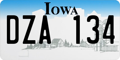 IA license plate DZA134