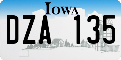 IA license plate DZA135