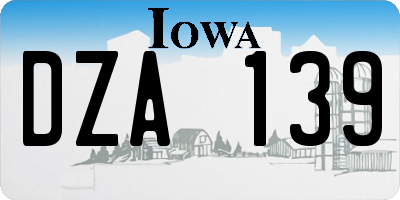 IA license plate DZA139
