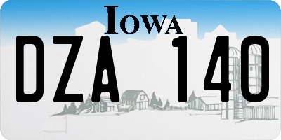 IA license plate DZA140