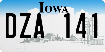 IA license plate DZA141