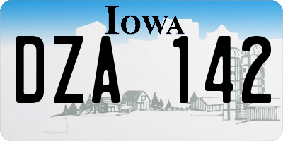 IA license plate DZA142