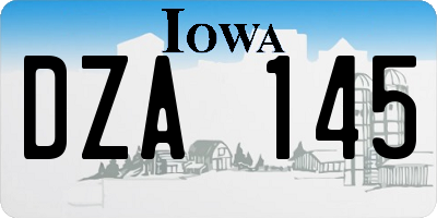 IA license plate DZA145
