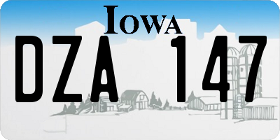 IA license plate DZA147