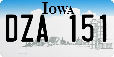 IA license plate DZA151