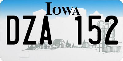 IA license plate DZA152