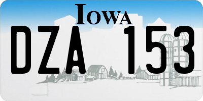 IA license plate DZA153