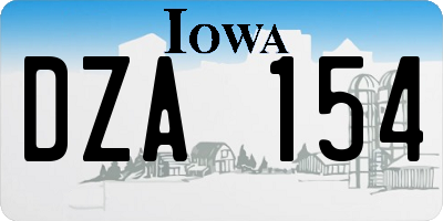 IA license plate DZA154