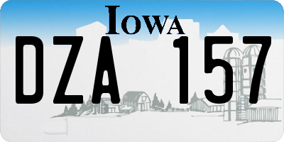 IA license plate DZA157