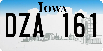 IA license plate DZA161