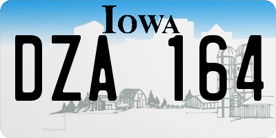 IA license plate DZA164