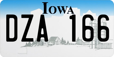IA license plate DZA166