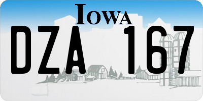 IA license plate DZA167