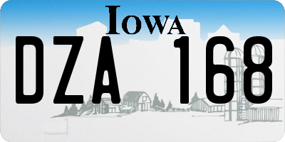 IA license plate DZA168