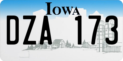 IA license plate DZA173