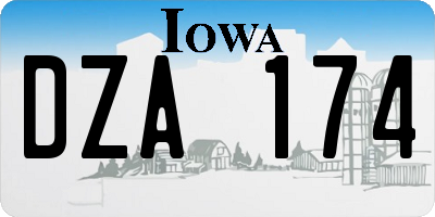 IA license plate DZA174