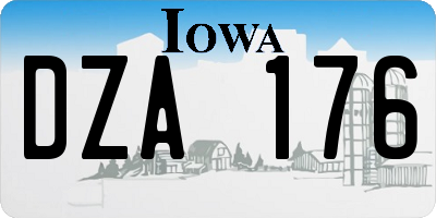 IA license plate DZA176
