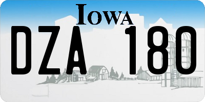 IA license plate DZA180