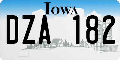 IA license plate DZA182