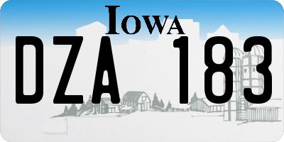 IA license plate DZA183