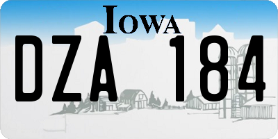 IA license plate DZA184