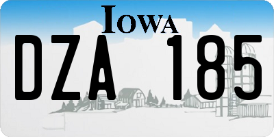 IA license plate DZA185