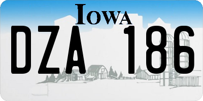 IA license plate DZA186