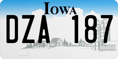IA license plate DZA187