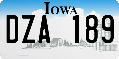 IA license plate DZA189