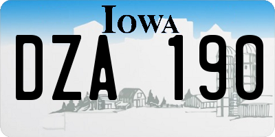 IA license plate DZA190