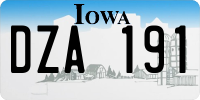 IA license plate DZA191