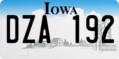 IA license plate DZA192