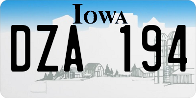 IA license plate DZA194