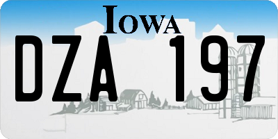 IA license plate DZA197