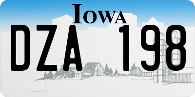 IA license plate DZA198