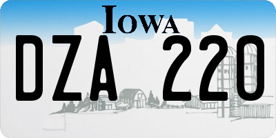 IA license plate DZA220