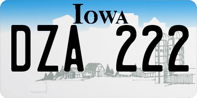 IA license plate DZA222