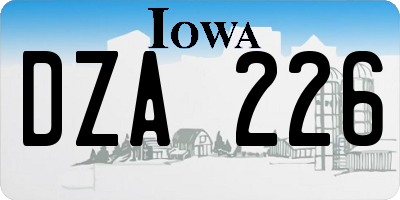 IA license plate DZA226