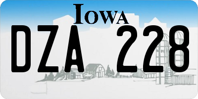 IA license plate DZA228
