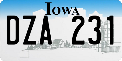 IA license plate DZA231