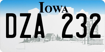 IA license plate DZA232
