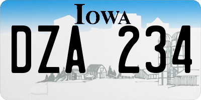 IA license plate DZA234