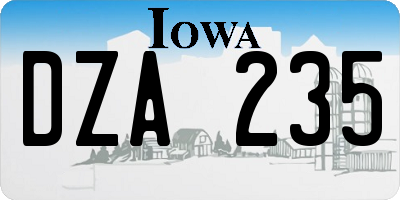 IA license plate DZA235