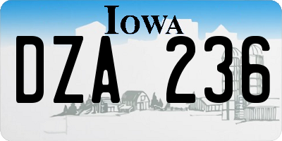 IA license plate DZA236