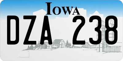 IA license plate DZA238