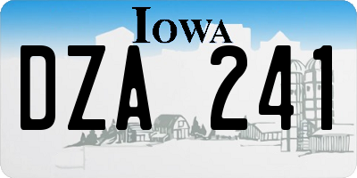 IA license plate DZA241