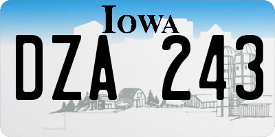IA license plate DZA243